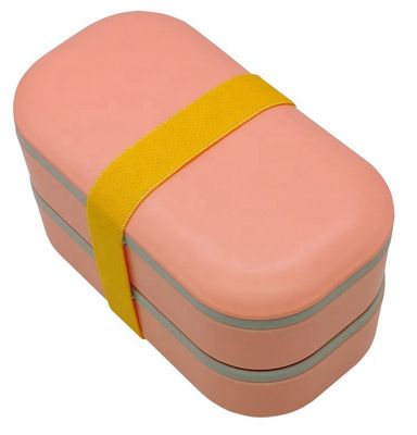 Kid Friendly Eco Plastic BPA Free Lunch Box with Cutlery in 2 Layer Storage Container