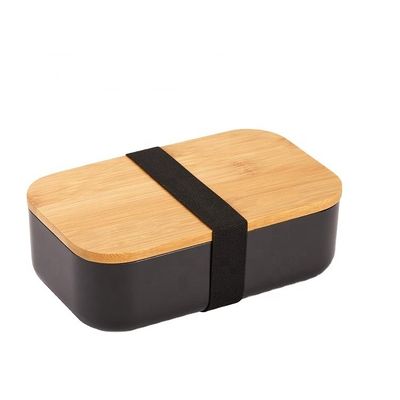 280g Microwave Safe Refrigerated One Layer Lunch Box with Bamboo Cover 1000ML Capacity