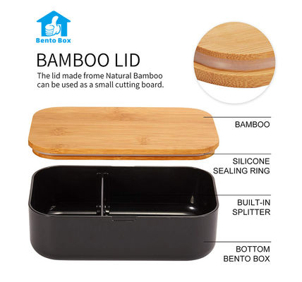 280g Microwave Safe Refrigerated One Layer Lunch Box with Bamboo Cover 1000ML Capacity
