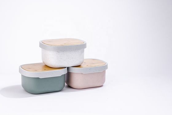 Microwavable 2 in 1  Food Grade Square Salad Bowl with Inner Tray and Sauce Jar