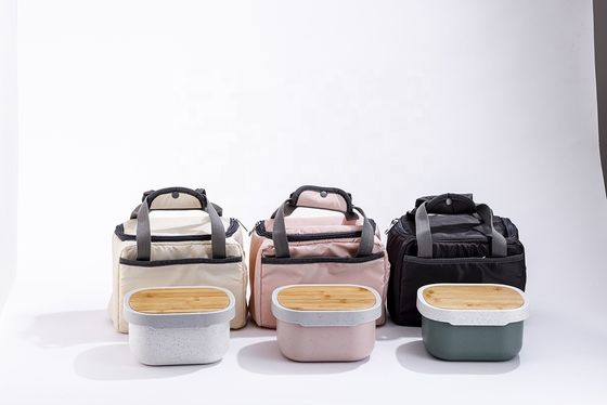 Microwavable 2 in 1  Food Grade Square Salad Bowl with Inner Tray and Sauce Jar