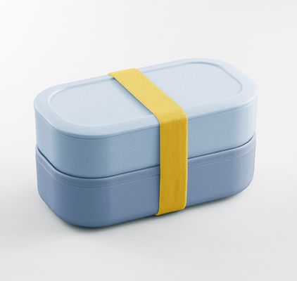 Lightweight and Spacious 363g Reusable Double Layer Bento Box with Cutlery