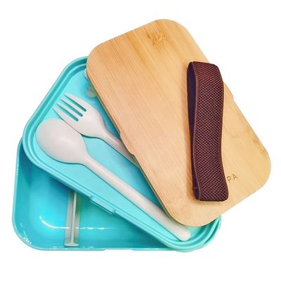 Leak-proof BPA Free Bento Lunch Box One Layer Eco-Friendly Food Container with Cutlery