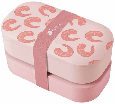 BPA Free Bamboo Fibre Eco Friendly Bento Lunch Box with Cup and Cutlery