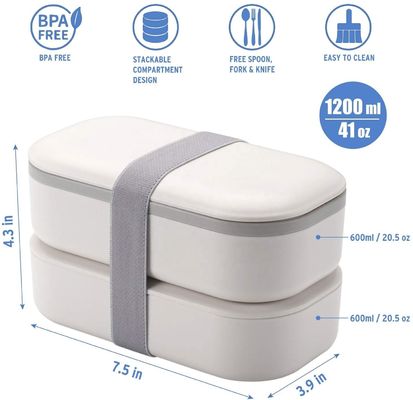 332g Double Layer Cutlery Bento Box BPA Free and Microwavable Suitable for Kids' Lunch