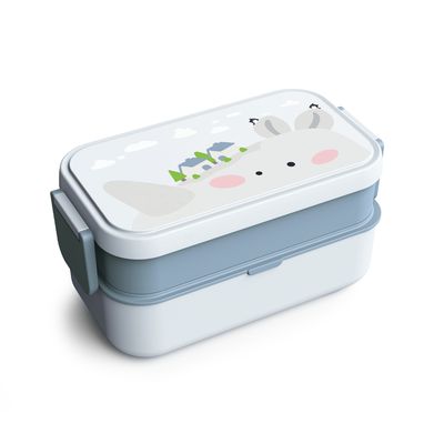 Bamboo Fiber Double Layers Nestable Eco Friendly Adult Lunch Box Gift Set