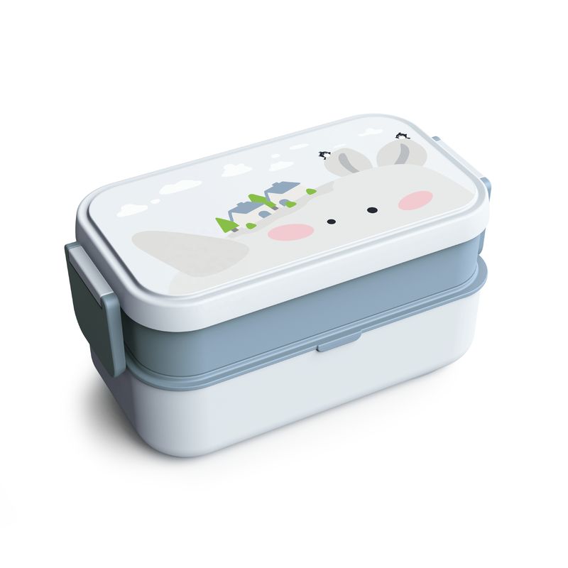 Bamboo Fiber Double Layers Nestable Eco Friendly Adult Lunch Box Gift Set